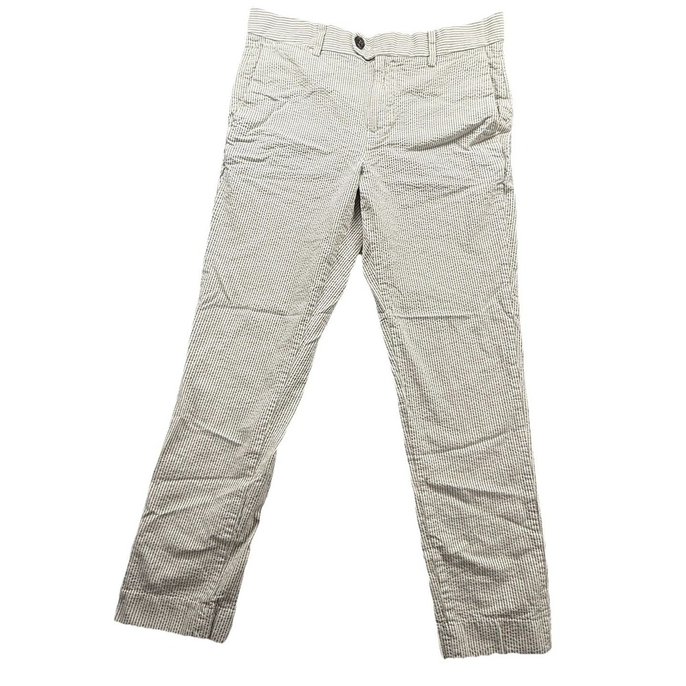 Bonobos Maide Seersucker Pants Mens 31x28 Slim Taper White Gray Striped Golf
